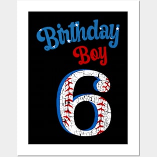 6 Year Old Birthday Kids Baseball 6Th Birthday Baseball Posters and Art